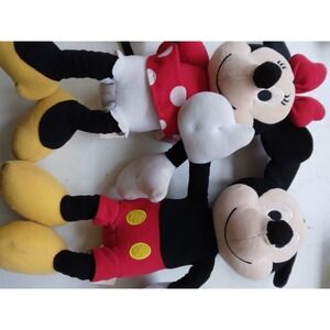 Disney Lot of 2 Matching Mickie & Minnie Mouse Clubhouse 12 " Plush